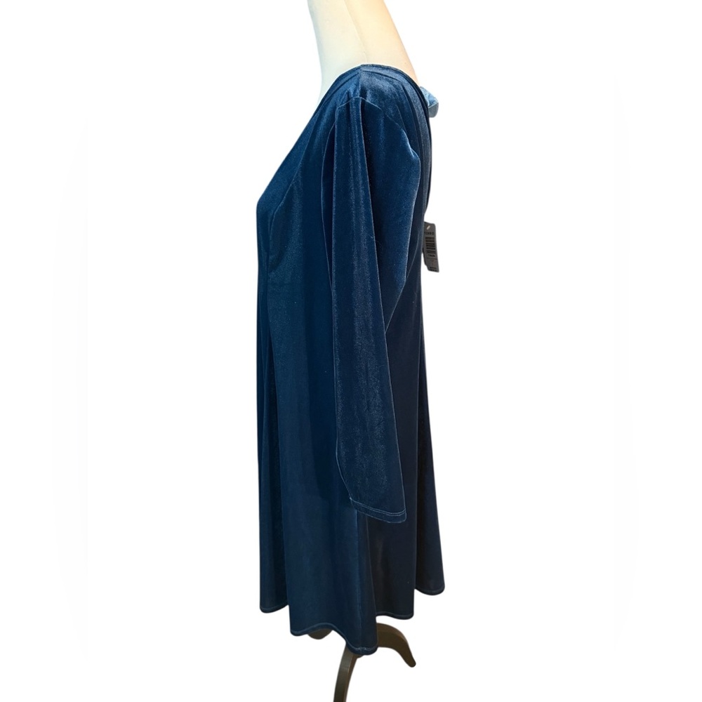 Torrid Mini Velvet Fluted Dress Blue Long Sleeve Size 1 NWT New - Picture 5 of 14
